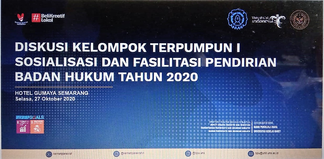 Diskusi Kelompok Terpumpun 1 Sosialisasi dan Fasilitasi Pendirian Badan Hukum 2020